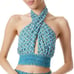 Alice and Olivia Lyndon Cross Front Halter Top