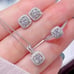 Rhinestone Costume Jewelry set Earrings Necklace Pendant Ring