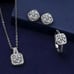 Rhinestone Costume Jewelry set Earrings Necklace Pendant Ring