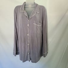 Eberjey Gray Long Sleeve Button Front Pajama Top Size L