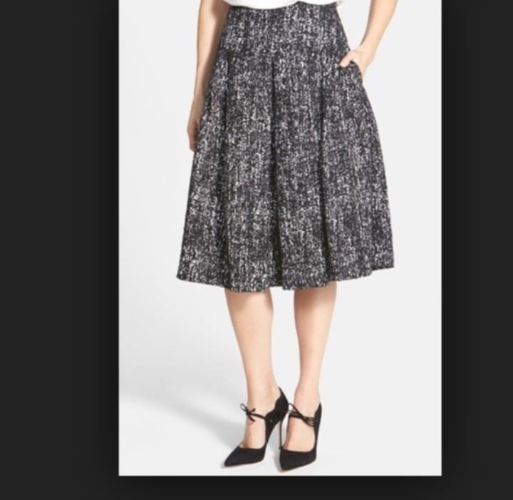 Charles Gray Pleated Waist Full Skirt XS