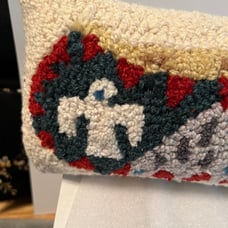 NWT Chandler 4 Corners Eagle Long Boat Wool Hooked Pillow by Laura Megroz