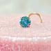 Blue Cyan Moissanite 14K Gold Nose Ring Bue Cyan Bright Shinny VVS1 Quality Pa