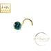 Blue Cyan Moissanite 14K Gold Nose Ring Bue Cyan Bright Shinny VVS1 Quality Pa
