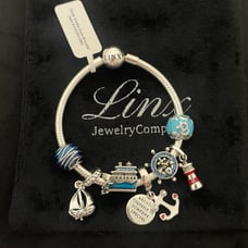Linx Snake Chain Bracelet with Nautical Themed Charms