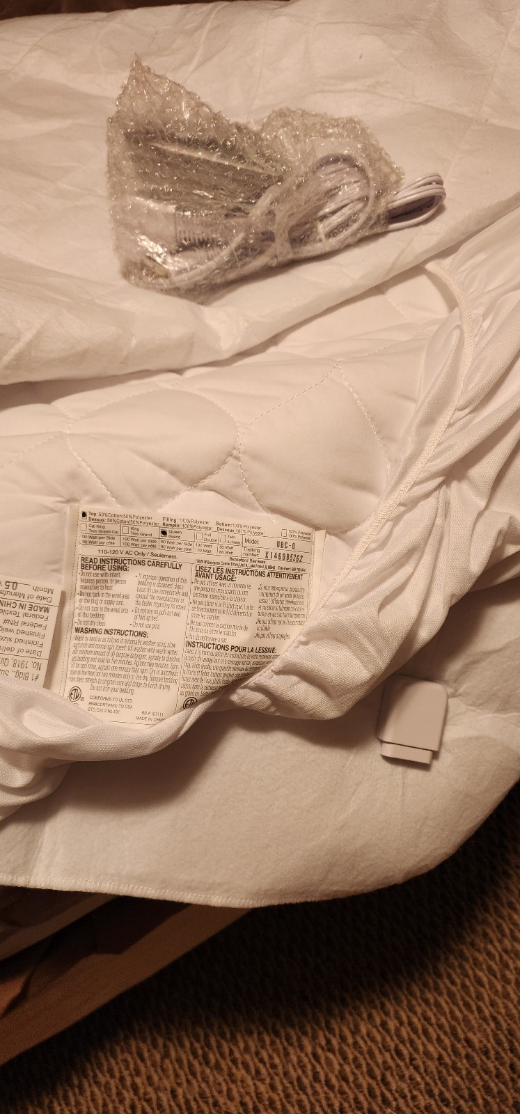 Electric Heated Mattress Pad - Dual Controls