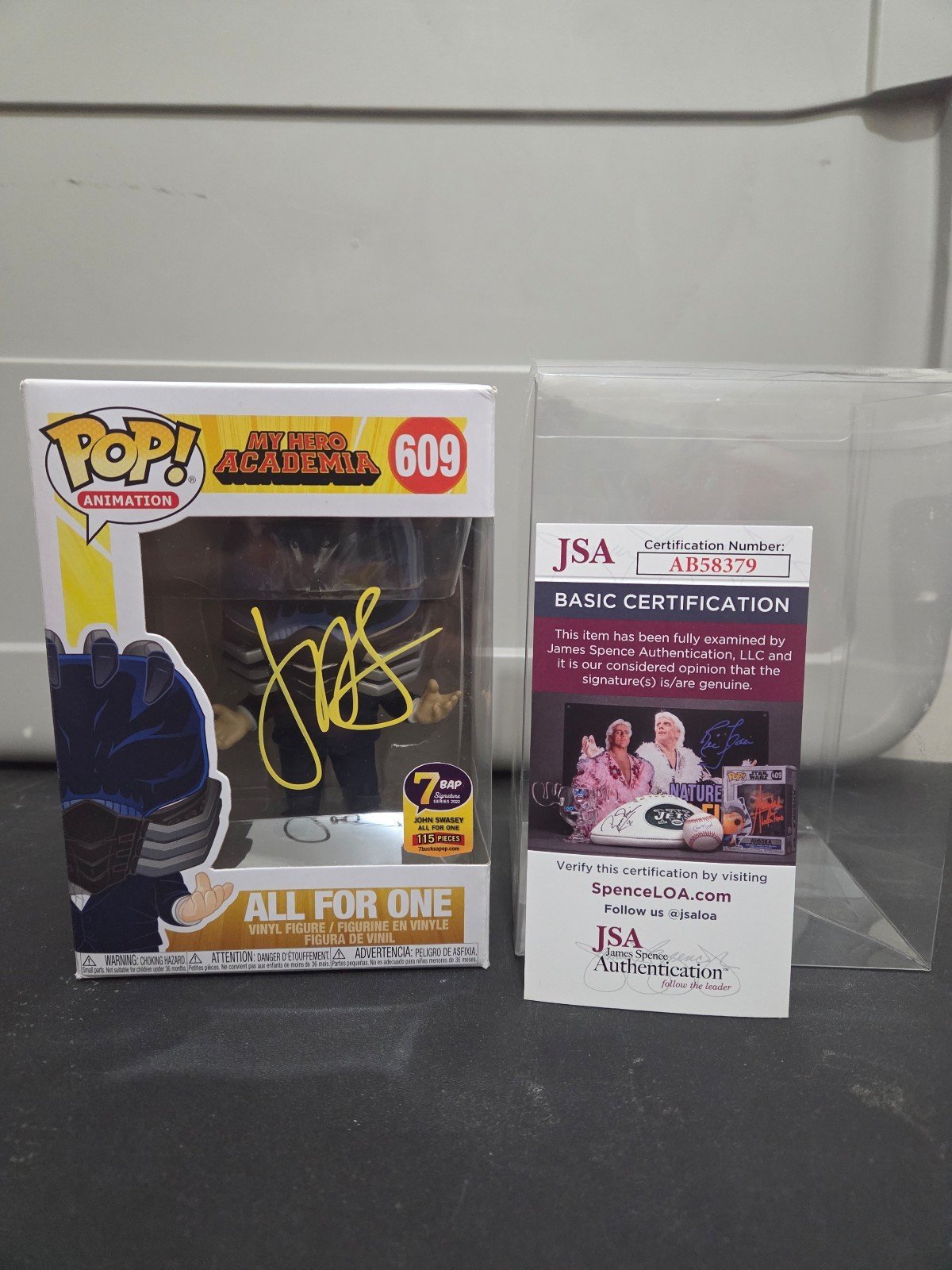 Signed My Hero Academia AllForOne 7BAP Exclusive Funko Pop & JSA Authentication