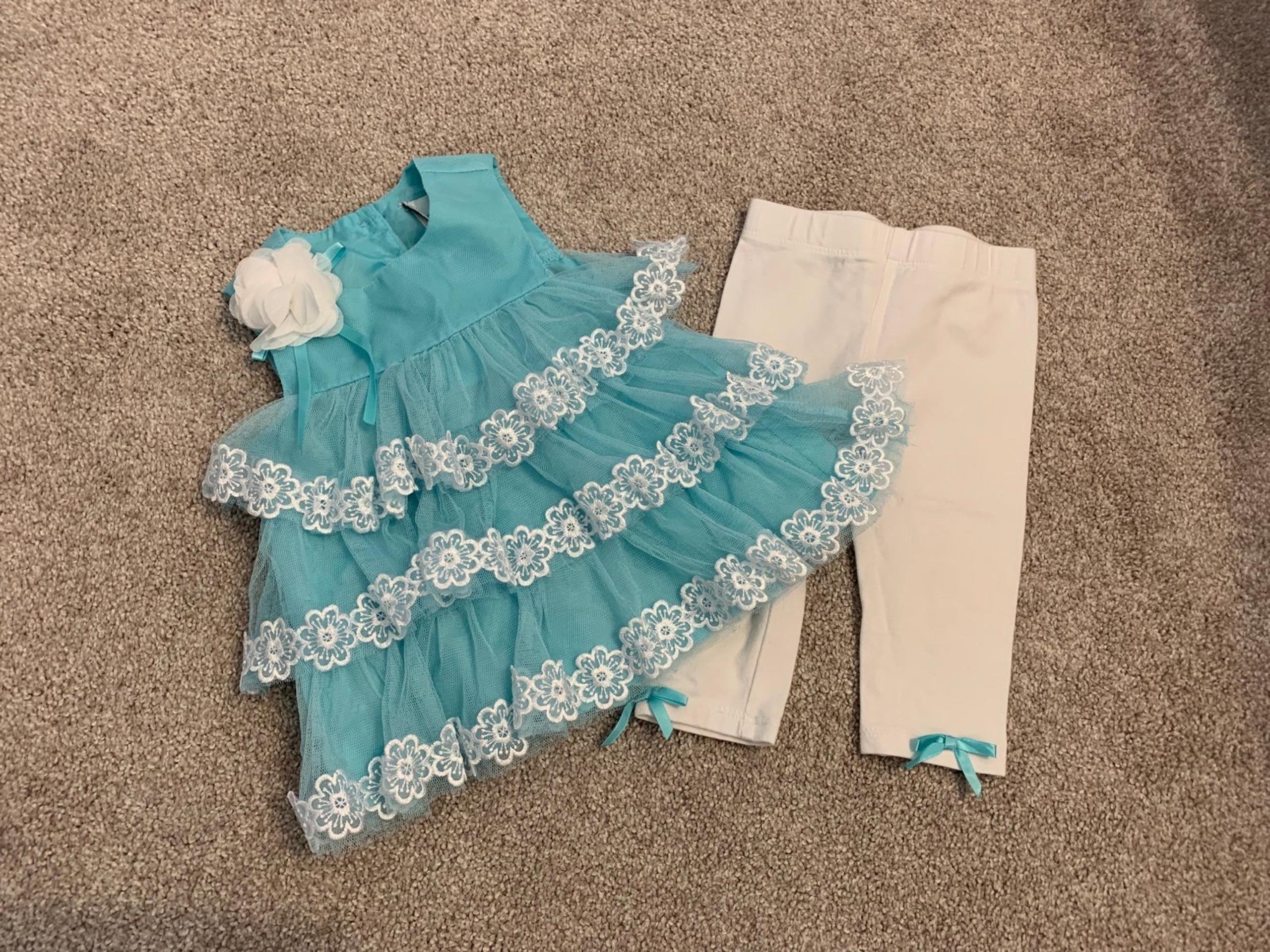Baby Girl Turqoise Ruffle Outfit