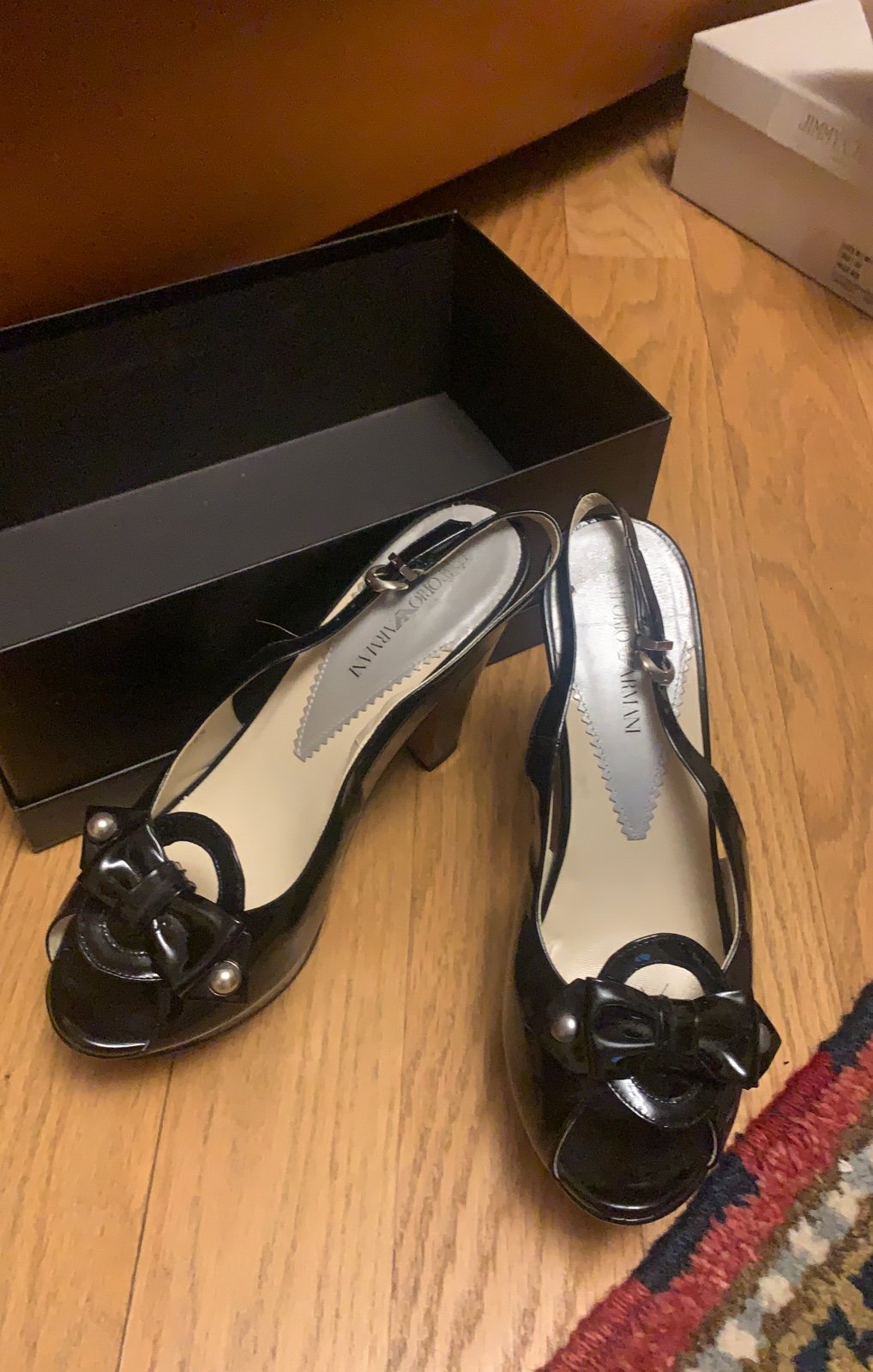Like New Emporio Armani Black Slingback Heels