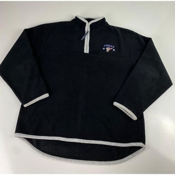 Disney Pooh Tigger Long Sleeve Fleece Pullover Sweatshirt Adult Medium Black AE0