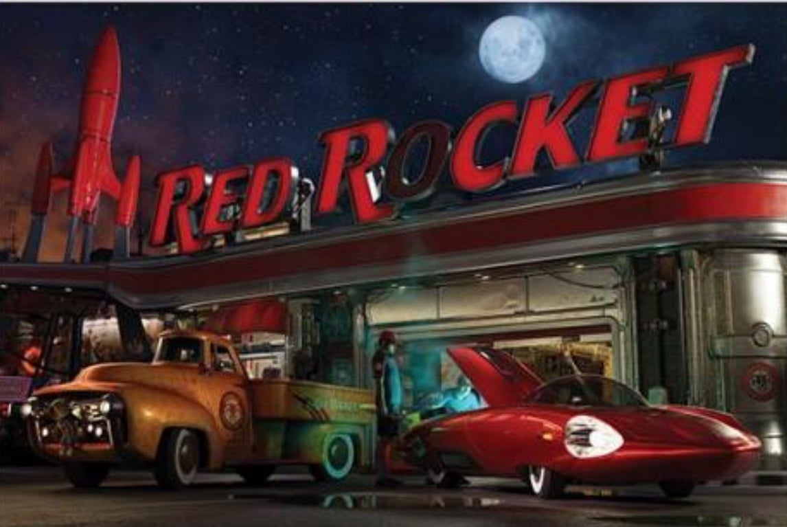 Fallout Red Rocket Night Limited Edition Lithograph Print Art 36 x 24 87/200