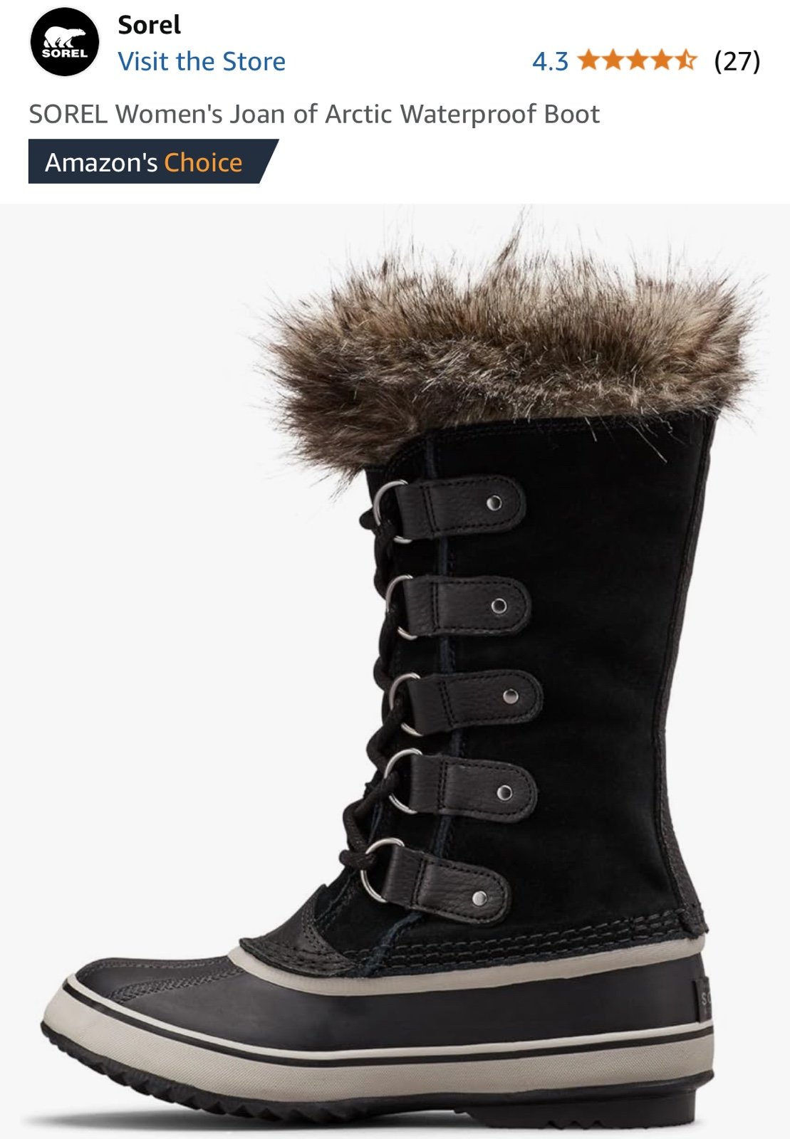 Sorel women’s Joan of Arctic waterproof boots size 6