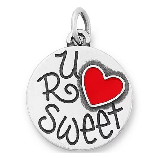 James Avery Sterling Silver Enamel U R Sweet Lollipop Charm
