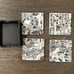 Authentic Adult Swim Cartoon Network Ceramic Coasters Set of 4 w. storage