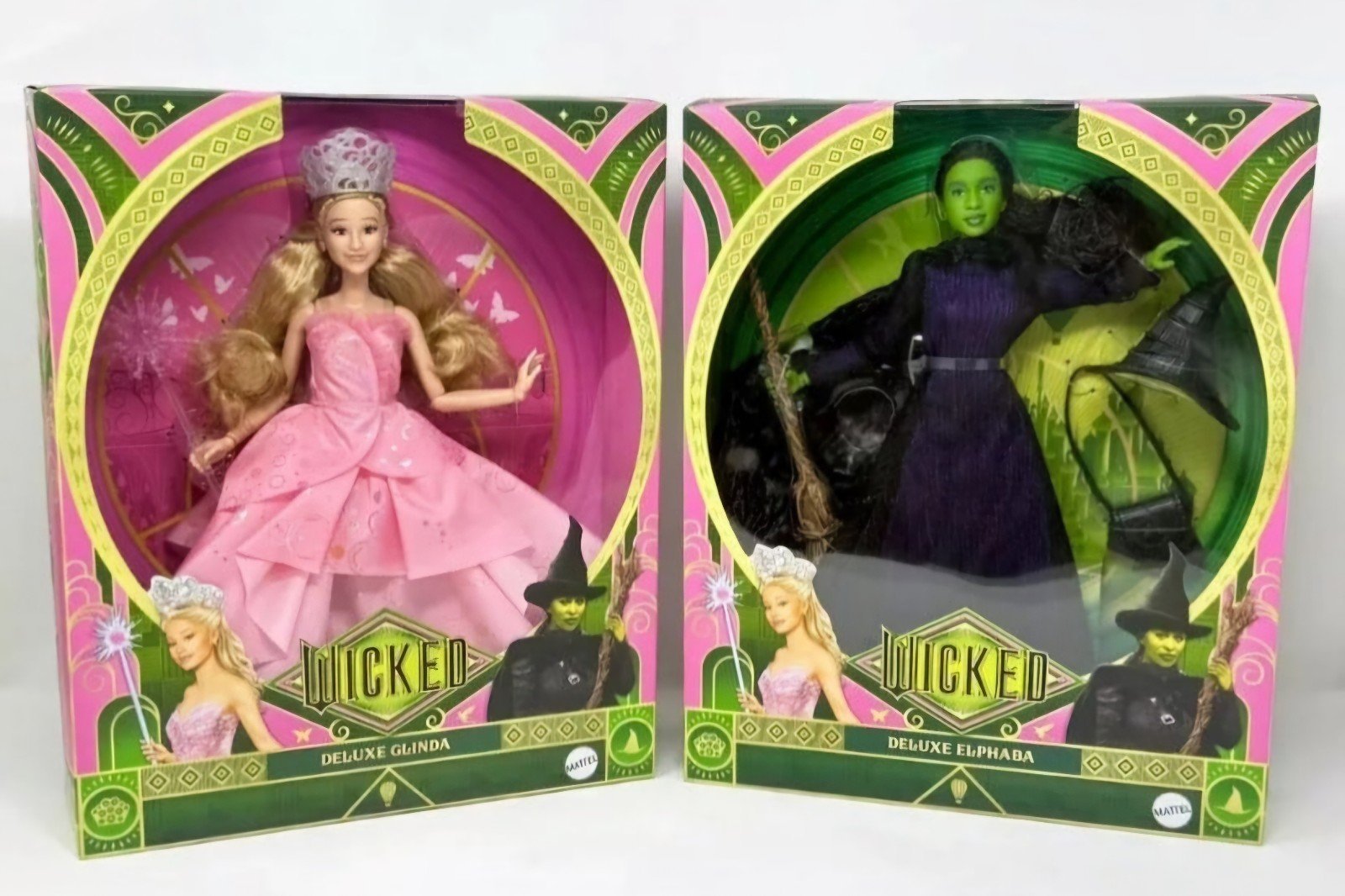Set of 2 - Wicked Recalled Dolls- Deluxe Glinda & Deluxe Elphaba