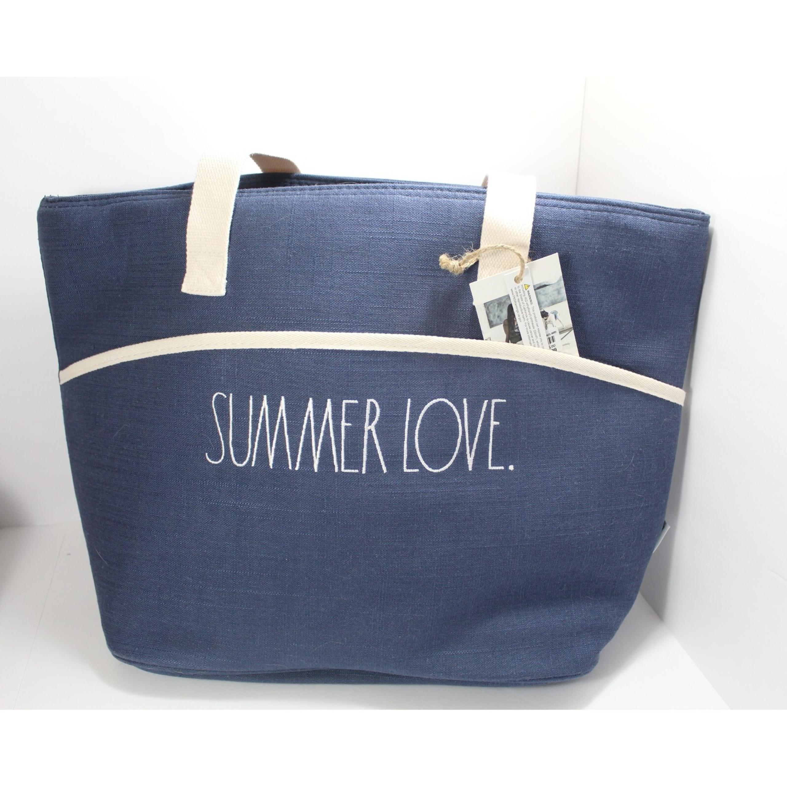 Rae Dunn "SUMMER LOVE" Insulated Tote Blue Large Bag