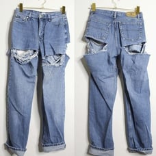 Tommy Hilfiger Distressed Upcycled Straight Leg Blue Jeans - 27 D10014