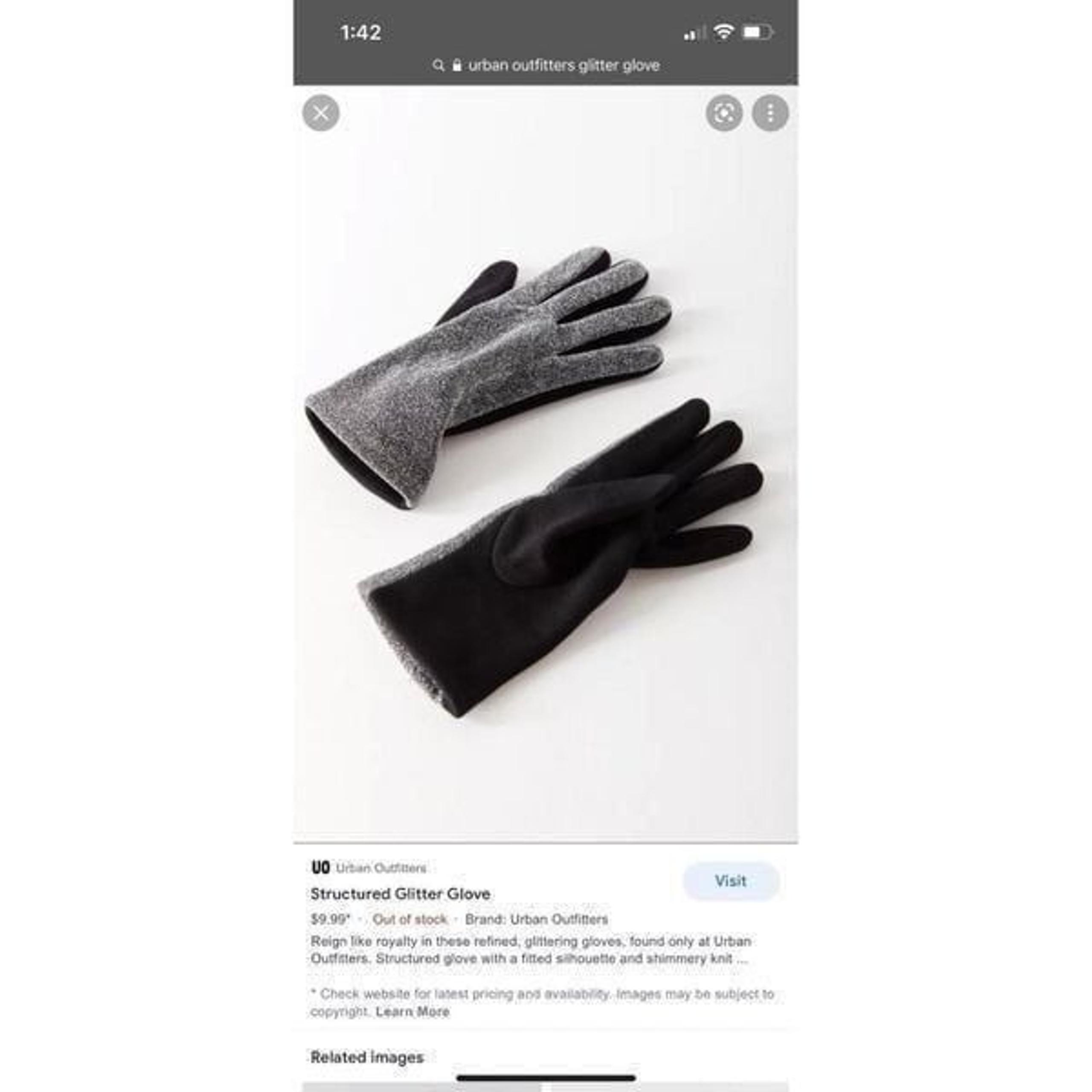 New Urban Outfitters Structured Glitter Glove