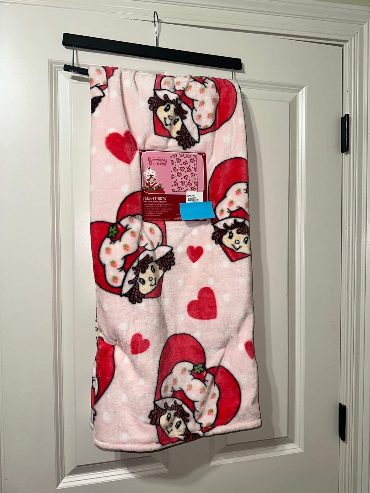 strawberry shortcake throw Valentine’s Day blanket throw Valentines HEARTS PINK