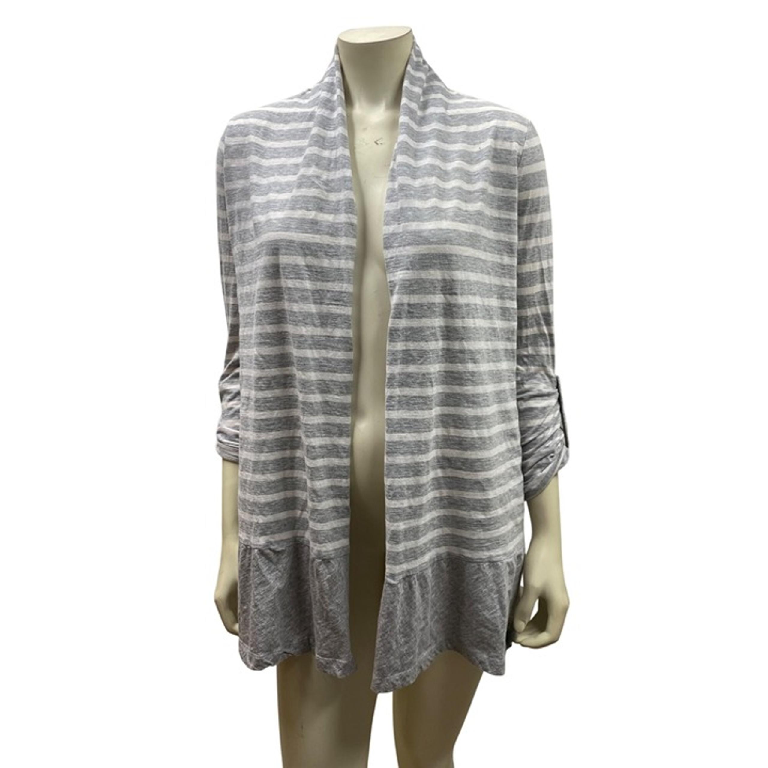 Two By Vince Camuto Womens Striped Open-Front Cardigan Medium
