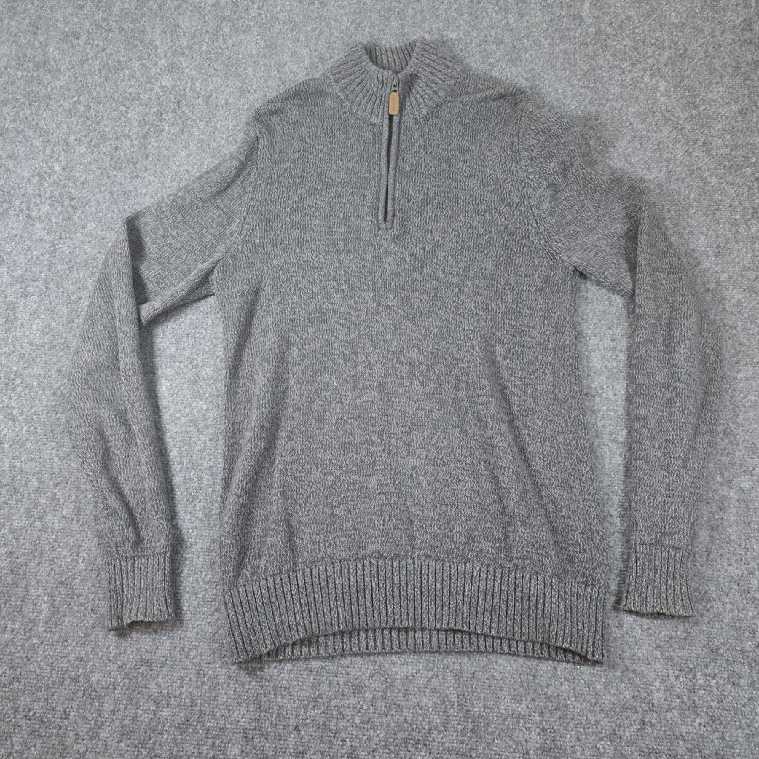 St Johns Bay Sweater Size Small Gray Mock Neck Long Sleeve Thick Warm Knit