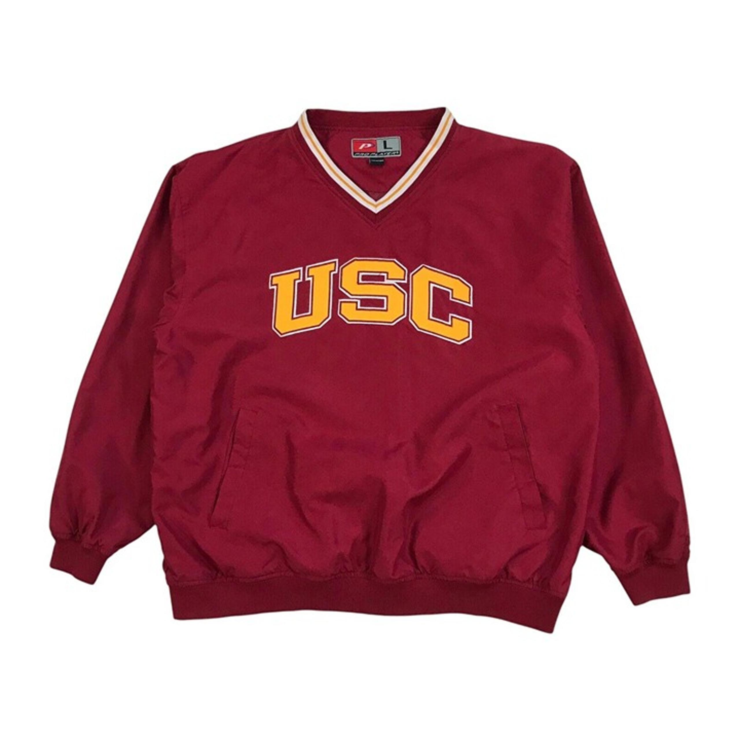 VINTAGE PRO PLAYER USC TROJANS WINDBREAKER LARGE L MENS PULLOVER SWEATSHIRT Y2K