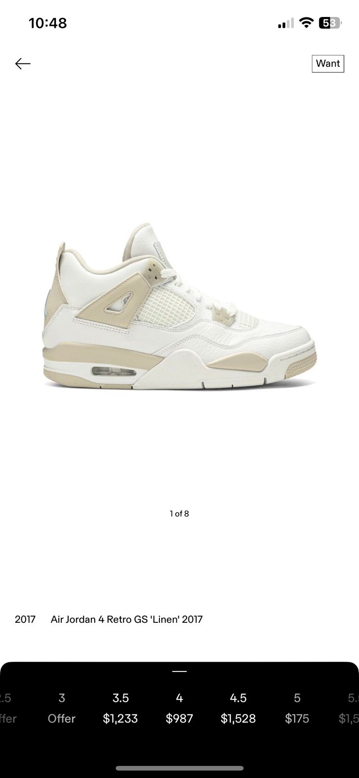 Jordan 4s Linen