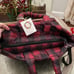 TOMMY BAHAMA RED/BLACK CHRISTMAS PLAID NYLON WEEKENDER BAG