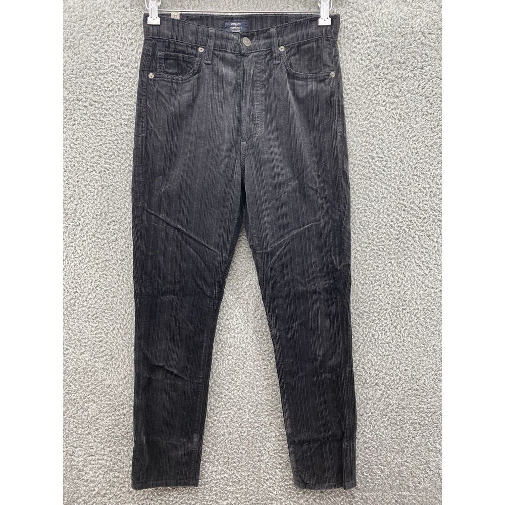 Citizens of Humanity Olivia High Rise Slim Ankle Corduroy Pants Womens 25 Black