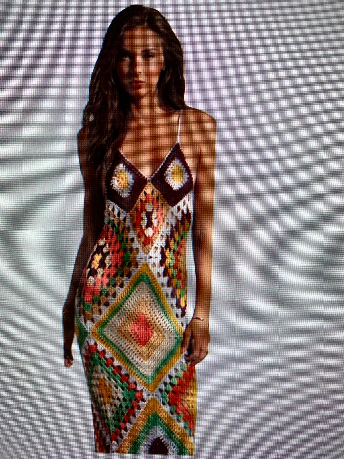 Crochet maxi cover up sundress bohemian new M