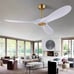 52 Ceiling Fan with Remote Control No Lights,Modern Reversible DC Motor Indoor