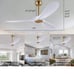 52 Ceiling Fan with Remote Control No Lights,Modern Reversible DC Motor Indoor