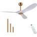 52 Ceiling Fan with Remote Control No Lights,Modern Reversible DC Motor Indoor