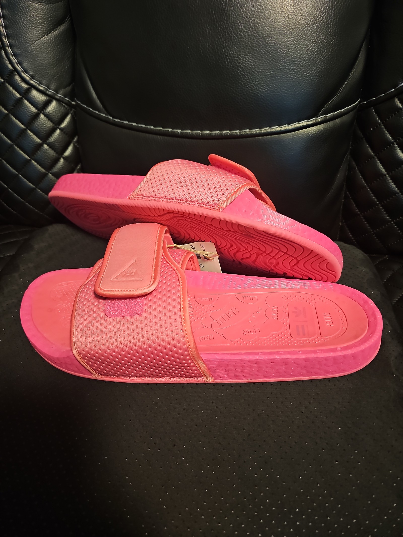 NEW ADIDAS X PHARELL CHANCLETAS HU SLIDE Size 13 US Men’s PINK STYLE FV7289