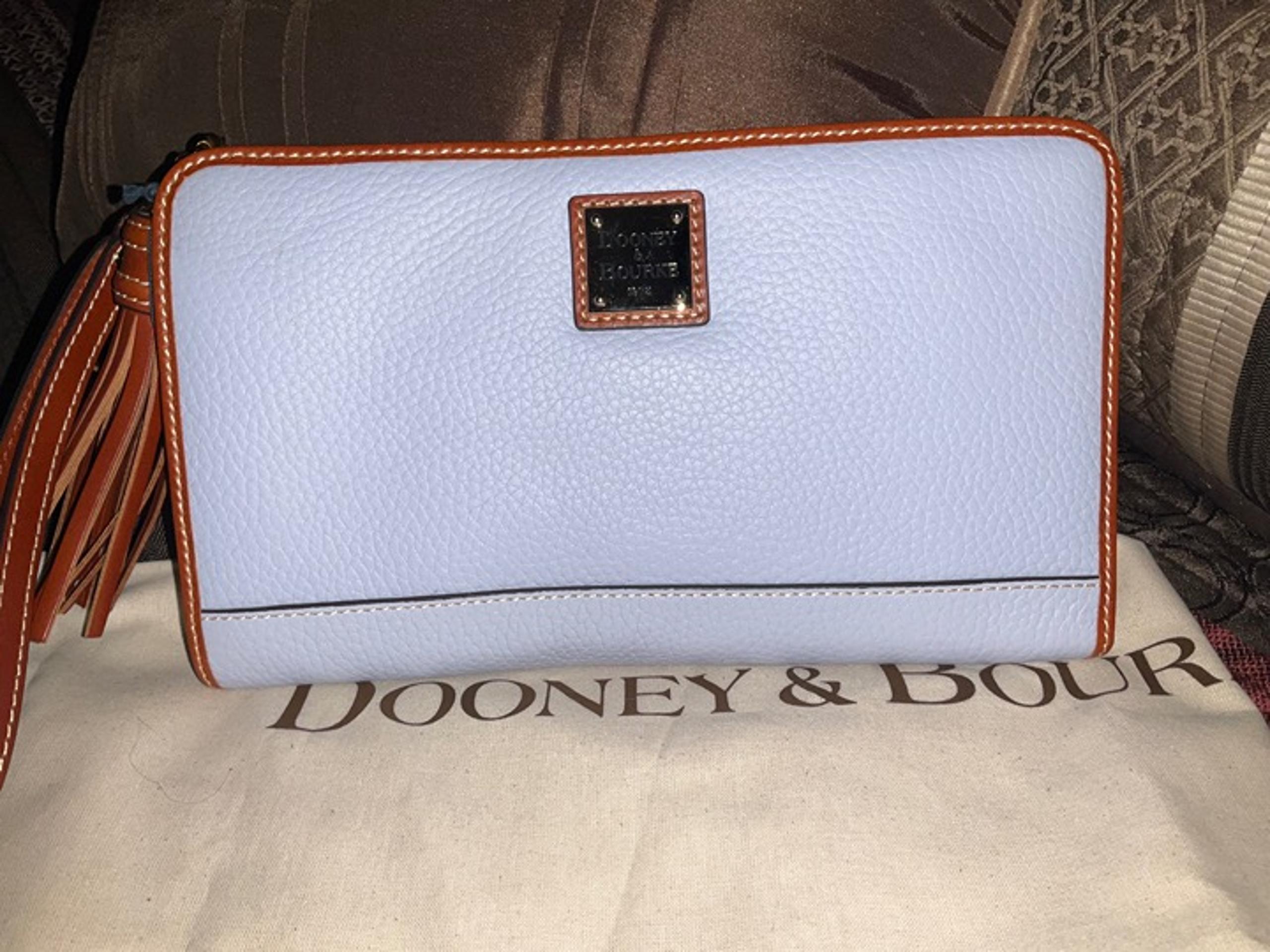 Dooney & Bourke Pebble Leather large Alice Wristlet Clutch NWT - Glacier Blue