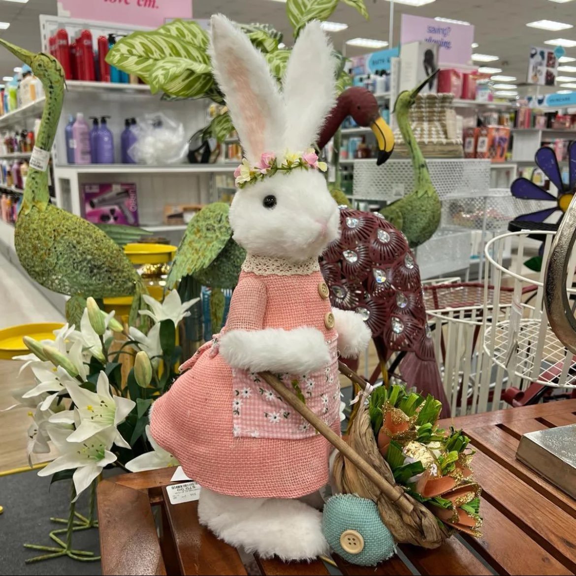 Sisal White Easter Bunny with Basket !