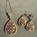 925 Italy rhinestone, iridescent, teardrop necklace and earrings