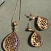 925 Italy rhinestone, iridescent, teardrop necklace and earrings