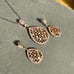 925 Italy rhinestone, iridescent, teardrop necklace and earrings