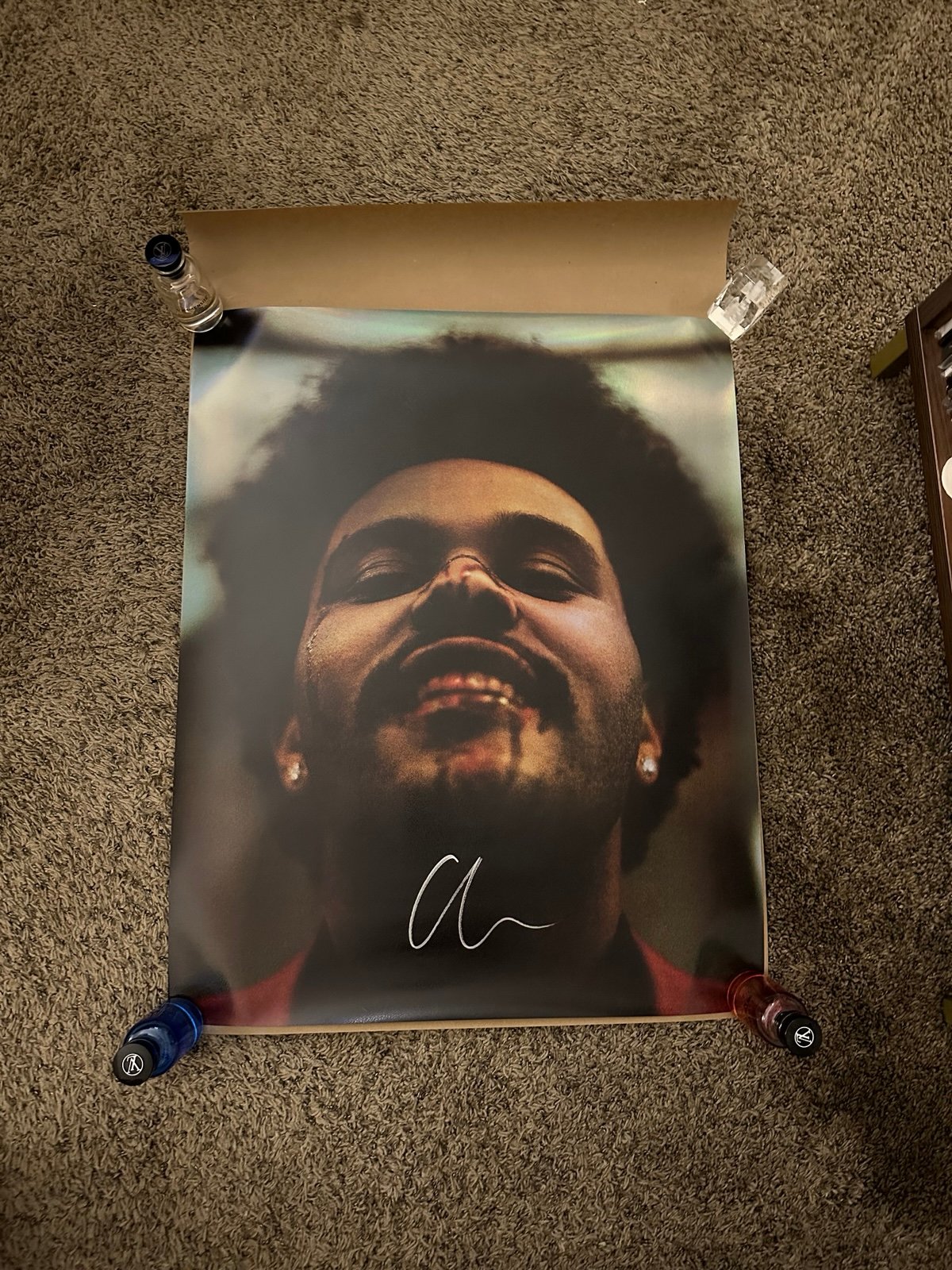 THE WEEKND SIGNED AFTER HOURS HOLOGRAPHIC ALBUM POSTER COA 24x30 HEARTLESS