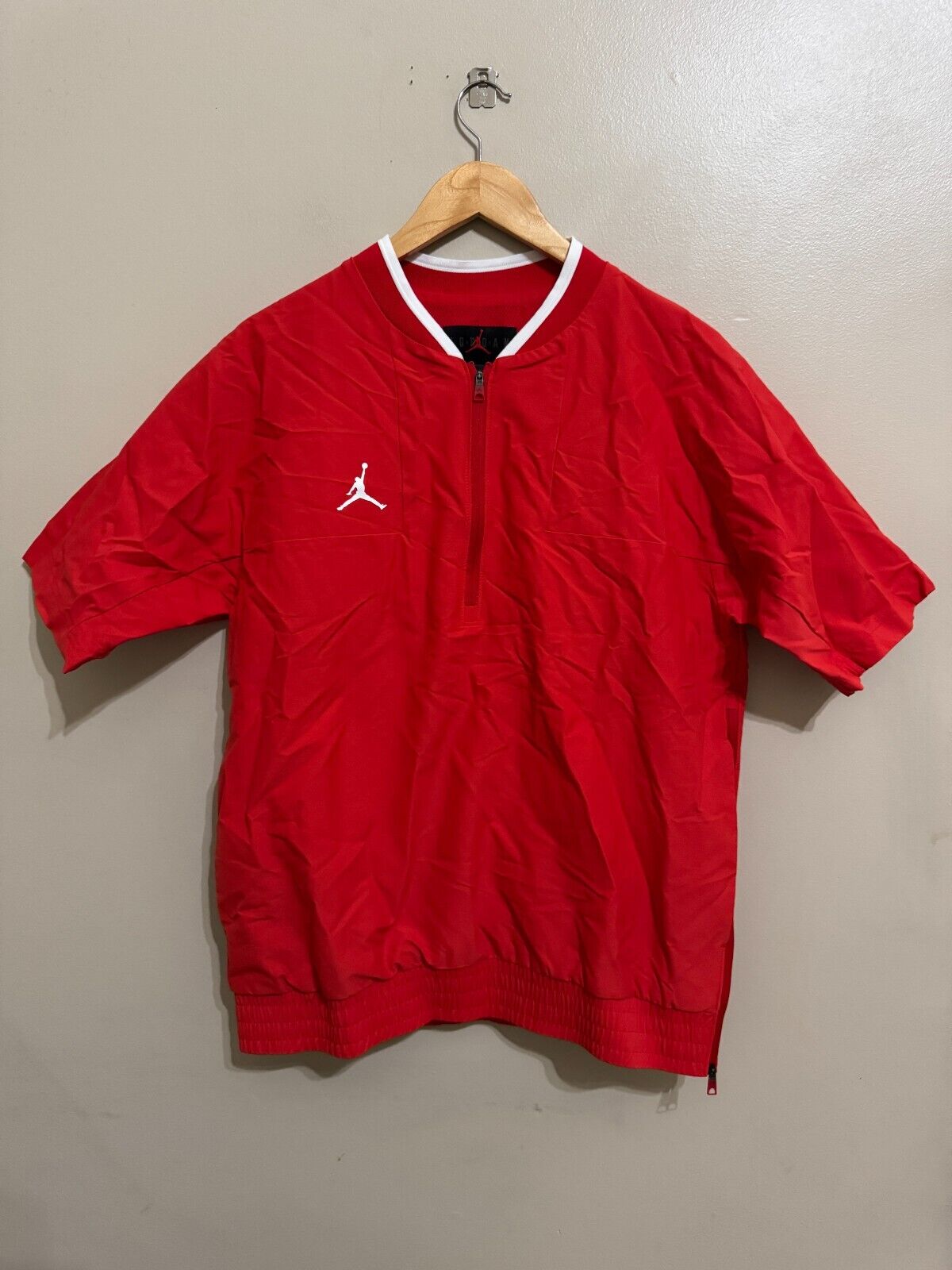 Nike Jordan Team Football Coach 1/2 Zip Jacket Mens M Red CV5858-657 NEW