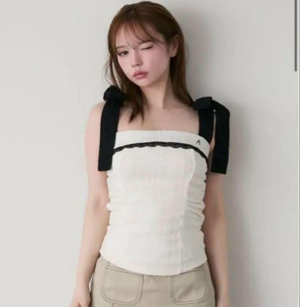 Andmary Samantha ribbon tops ivory.