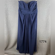 David's Bridal Women's Chic Strapless Navy Bridesmaid Dress Size 12