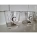 VTG C Monogram Initial Set 4 Mid Century Silver Gold Rocks Old Fashioned Glasses