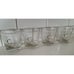VTG C Monogram Initial Set 4 Mid Century Silver Gold Rocks Old Fashioned Glasses