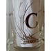 VTG C Monogram Initial Set 4 Mid Century Silver Gold Rocks Old Fashioned Glasses