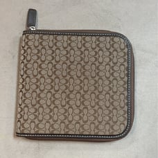 Coach Tan / Brown Micro Signature Zip Around CD/DVD Case - VVGC - Pre-Owned