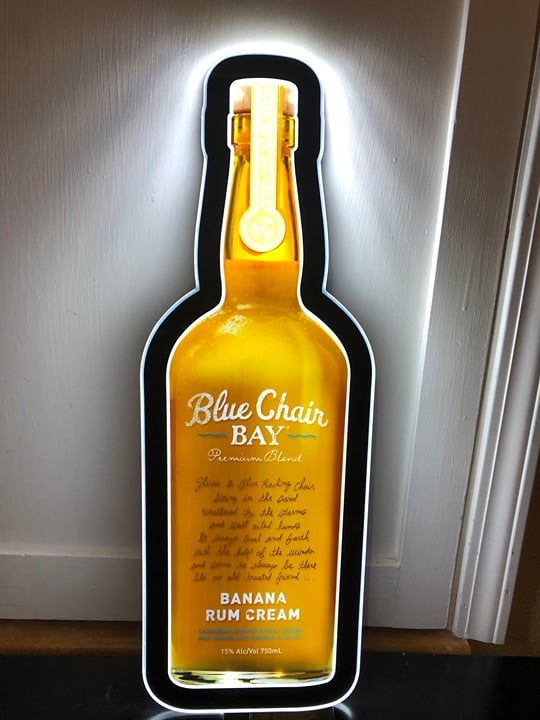 Blue Chair Bay Banana Rum Cream LED Bar Sign Man Cave Garage Decor Lighted