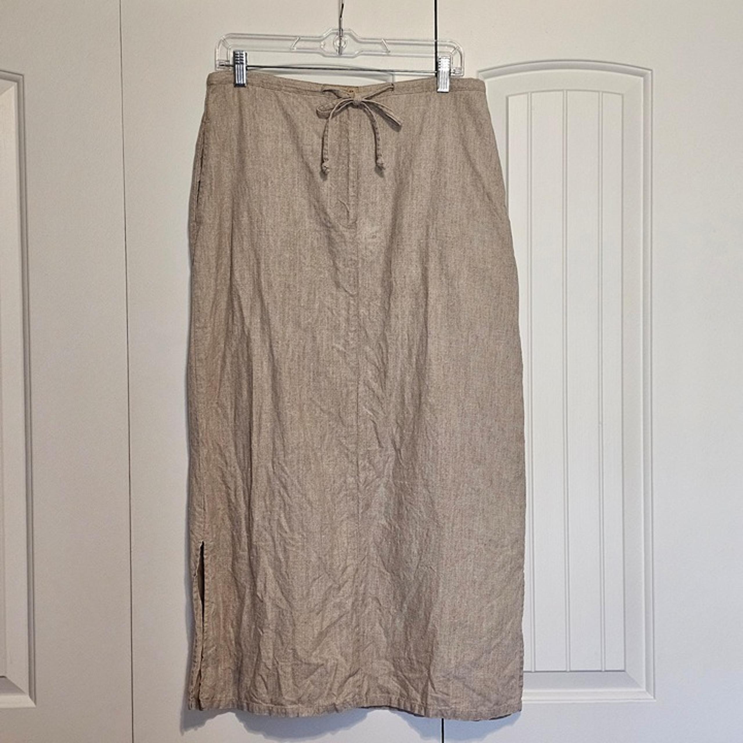 Women's L.L. Bean Linen Maxi Skirt Beige Size 8