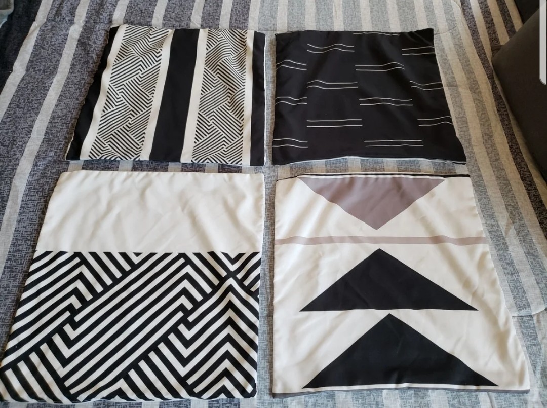 Modern Contemporary Decor Throw Pillow Covers Set of 4